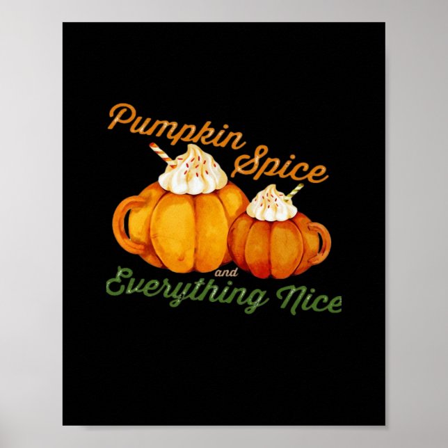 Kürbisgewürze und alles Gute Herbstdesign Poster (Vorne)