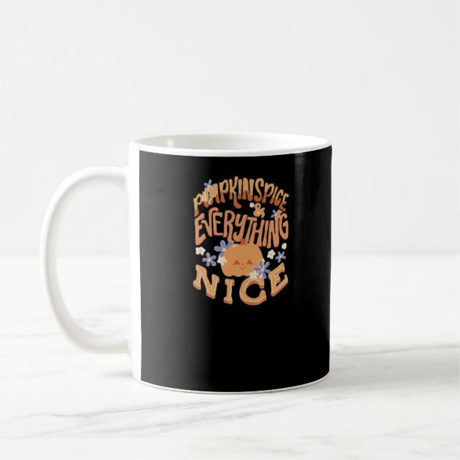 Kürbisgewürze und alles Gute Slogan Kaffeetasse (Links)