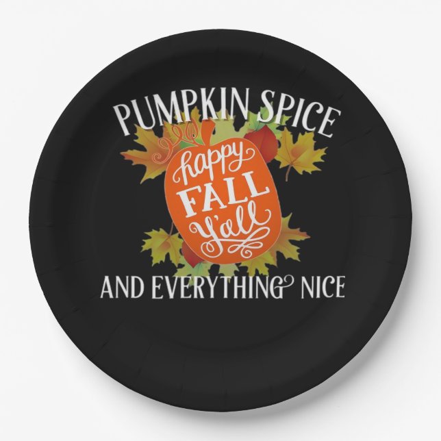 Kürbisgewürze und alles, was Nice Fall Classic Pappteller (Vorderseite)