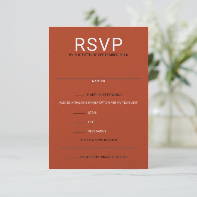 Kürbisgewürze und Song-Anfrage RSVP Karte (Stehend Vorderseite)