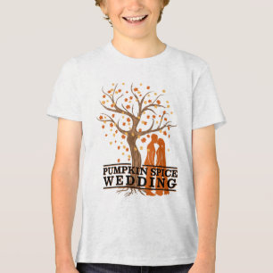 Kürbisgewürzhochzeit mit Herbstfarben für Braut Tri-Blend Shirt