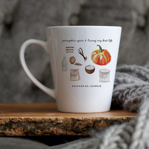 Kürbisgewürzliebhaber   Monogramm Latte Tasse