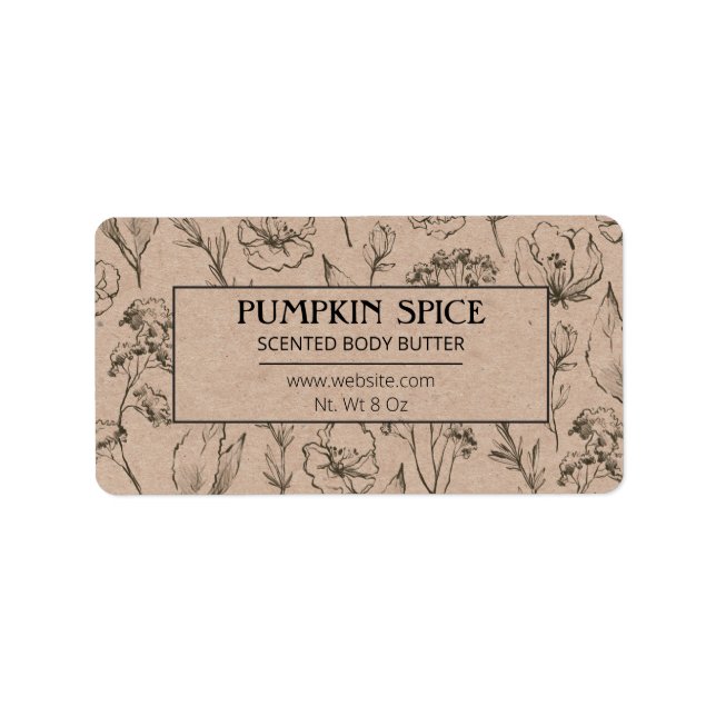 Kürbisgewürzmarken für Butter Adressaufkleber (Vorne)