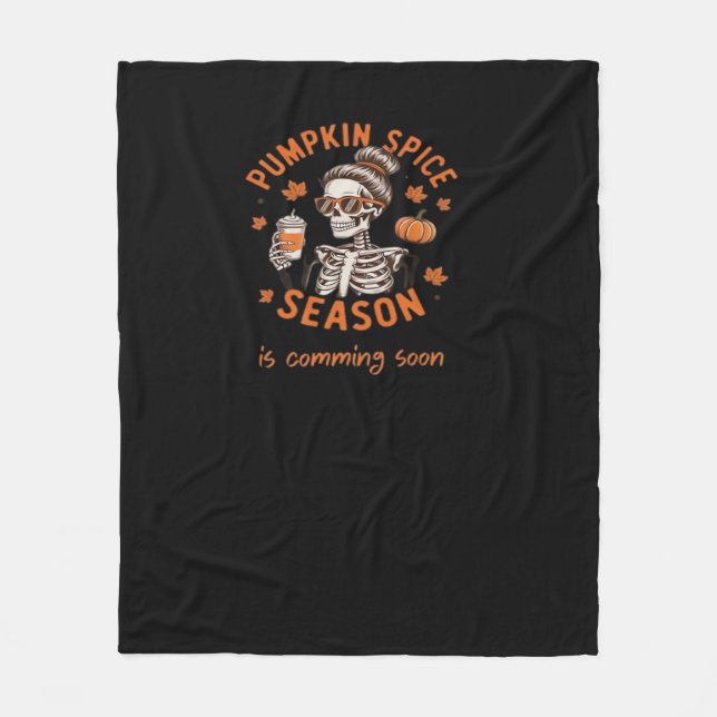Kürbisgewürzsaison kommt bald Halloween Fal Fleecedecke (Vorderseite)
