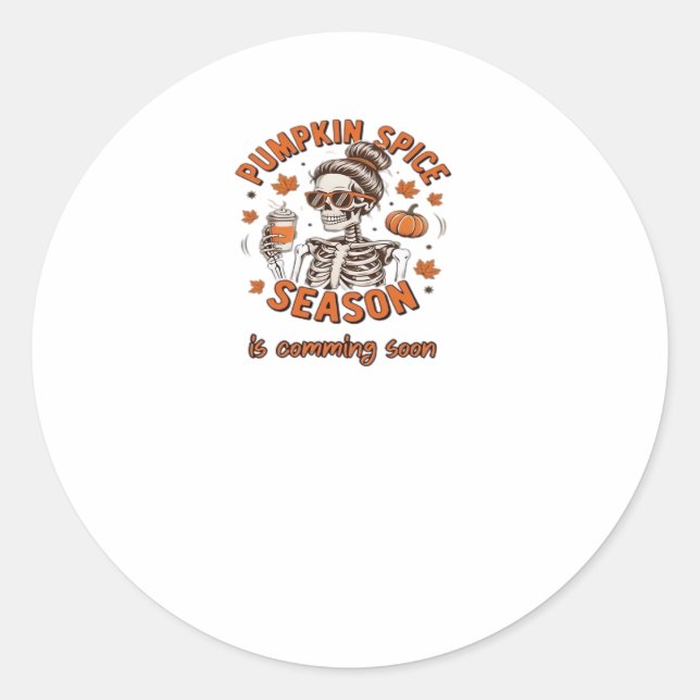Kürbisgewürzsaison kommt bald Halloween Fal Runder Aufkleber (Vorderseite)