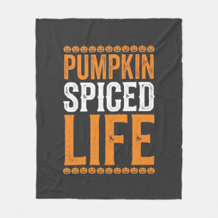Kürbisgewürztes Leben Halloween-Typografie-Design_ Fleecedecke