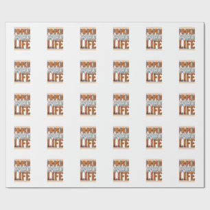Kürbisgewürztes Leben Vintage-Halloween-Typografie Geschenkpapier