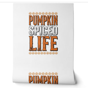 Kürbisgewürztes Leben Vintage-Halloween-Typografie Tapete