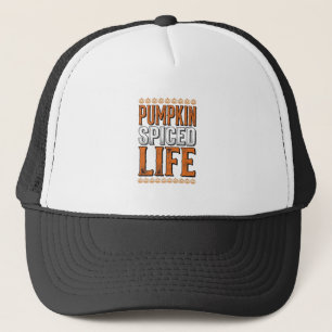Kürbisgewürztes Leben Vintage-Halloween-Typografie Truckerkappe
