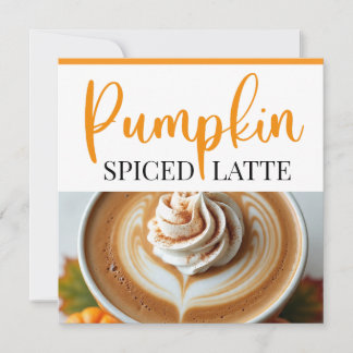 Kürbisgezwitterte Latte-Rezept-Karte
