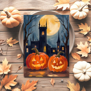 Kürbisgrusel   Halloween Gruselig Bemalt Feiertagspostkarte
