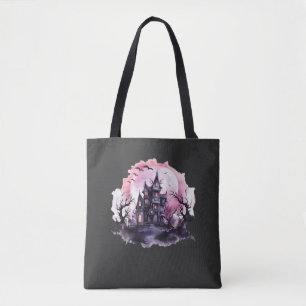 Kürbishalloween beängstigend rosa tasche
