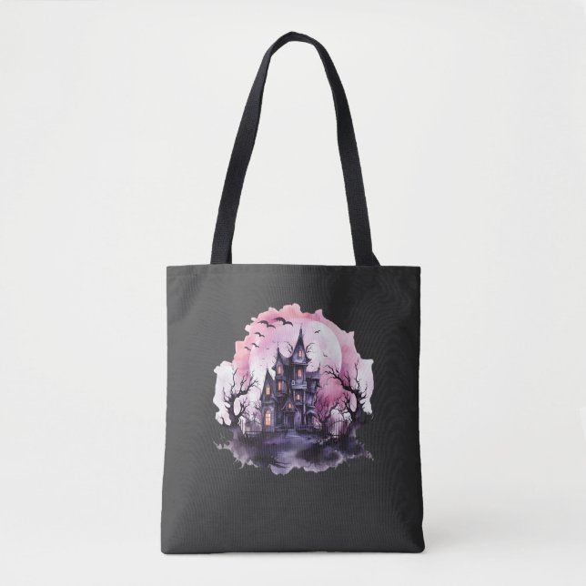 Kürbishalloween beängstigend rosa tasche (Vorderseite)