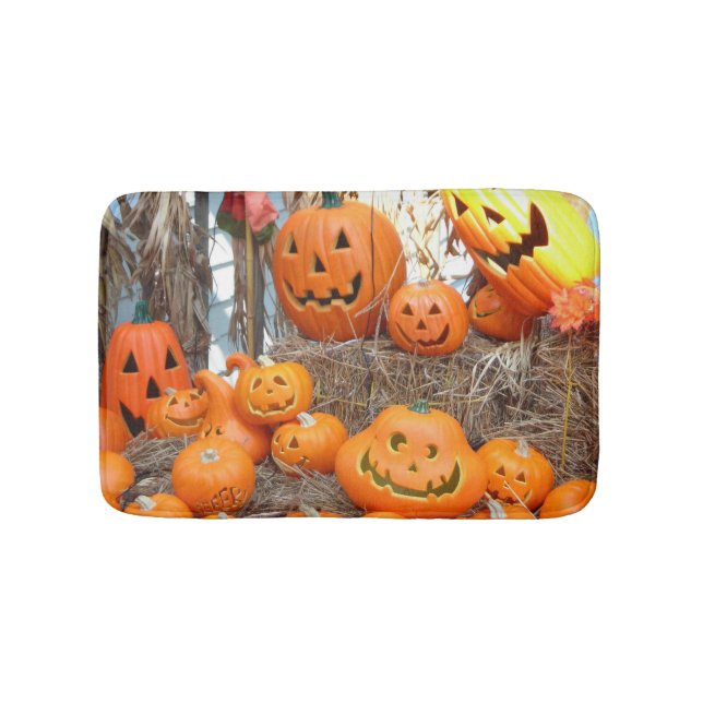 Kürbishalloween Kürbislaterne-Orangenkürbis Badematte (Vorderseite)