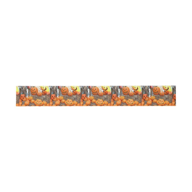 Kürbishalloween Kürbislaterne-Orangenkürbis Einladungsbanderole (Flach)