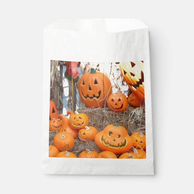 Kürbishalloween Kürbislaterne-Orangenkürbis Geschenktütchen (Vorderseite)