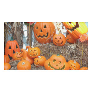 Kürbishalloween Kürbislaterne-Orangenkürbis Namenschild