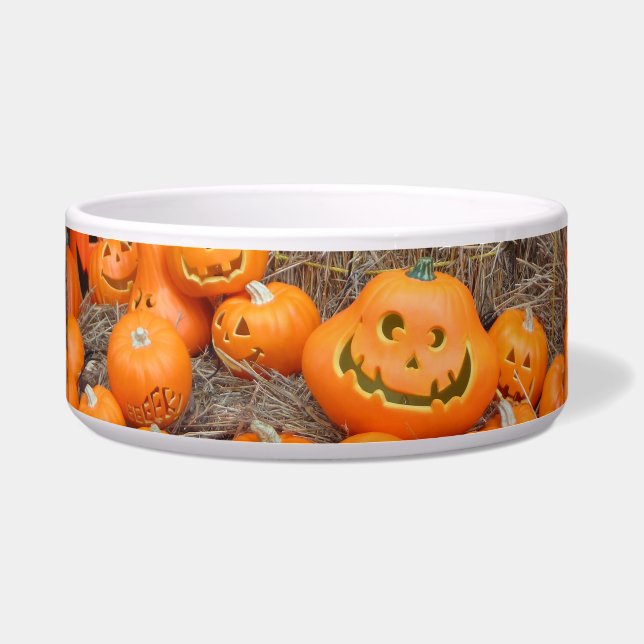 Kürbishalloween Kürbislaterne-Orangenkürbis Napf (Vorderseite)