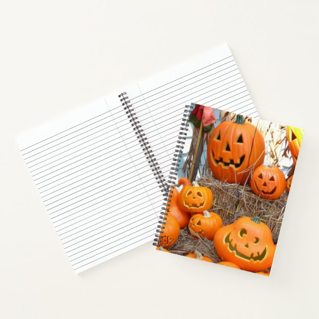 Kürbishalloween Kürbislaterne-Orangenkürbis Notizbuch (Innenseite)