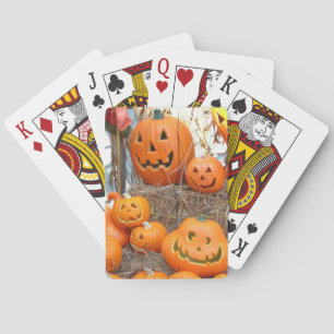 Kürbishalloween Kürbislaterne-Orangenkürbis Spielkarten