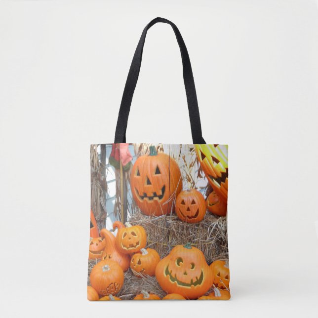 Kürbishalloween Kürbislaterne-Orangenkürbis Tasche (Vorderseite)