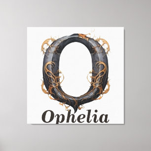 KürbisHalloween Name Letter O Floral Monogram Leinwanddruck