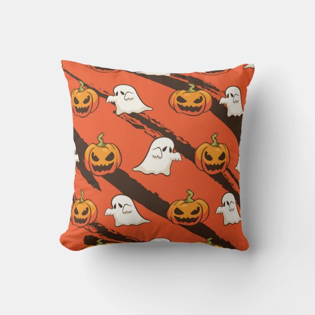 KürbisHalloween-Thema, nahtloses Muster. Kissen (Vorderseite)