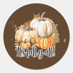 Kürbishändler für das niedliche Herbstfest Runder Aufkleber