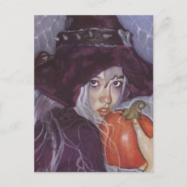 Kürbishexe Postkarte (Vorderseite)