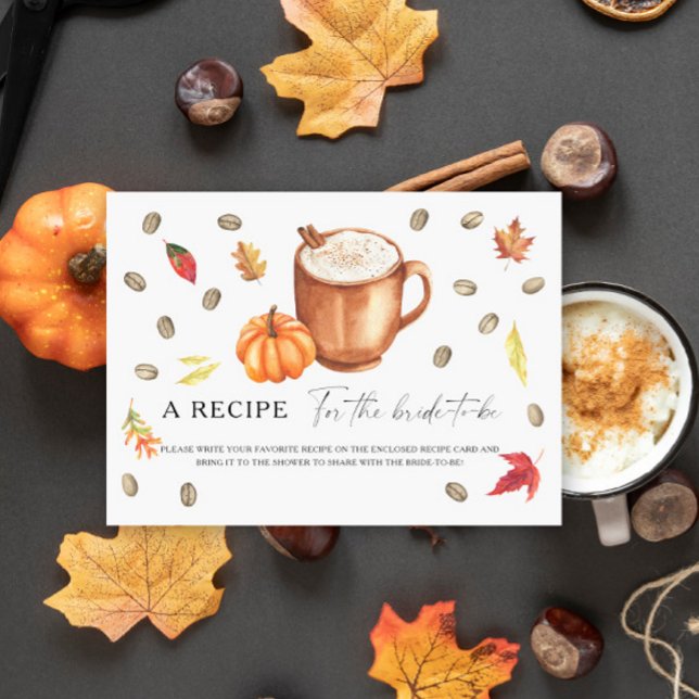 Kürbiskaffee Brautparty Rezept für die Braut Begleitkarte (Von Creator hochgeladen)