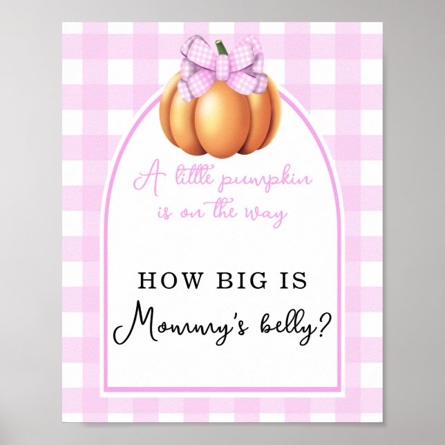 Kürbiskäfig - Wie groß ist Mommys Bauch? Poster (Vorne)