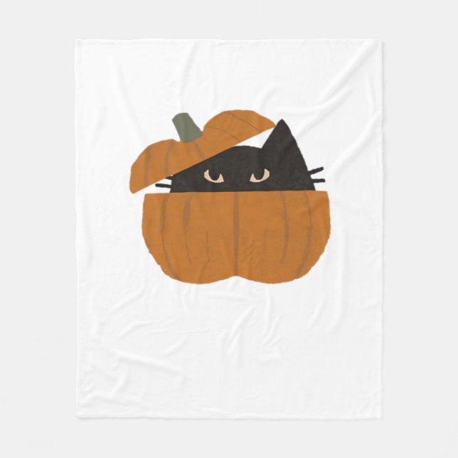 Kürbiskatze Klassischer T - Shirt_1 Fleecedecke (Vorderseite)
