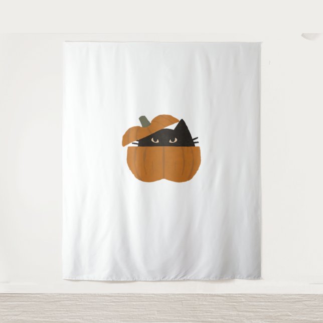 Kürbiskatze Klassischer T - Shirt_1 Wandteppich (Vorderseite)