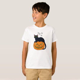 Kürbiskatze mit Sternen T-Shirt