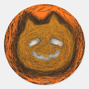 Kürbiskeks Katzengestecke Runder Aufkleber