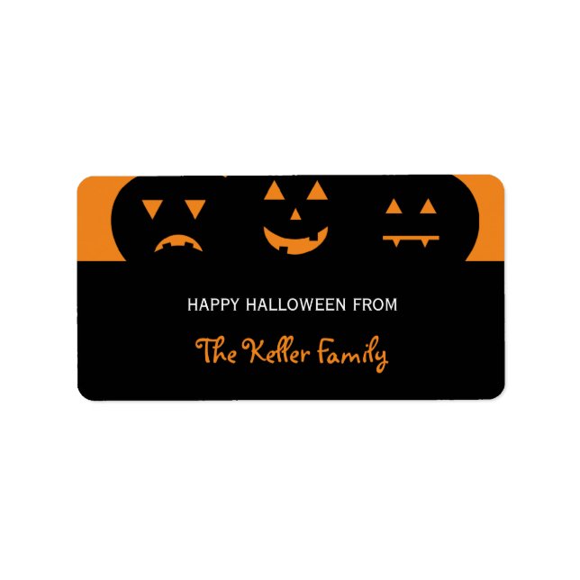 Kürbiskins Halloween-Geschenkegel Adressaufkleber (Vorne)