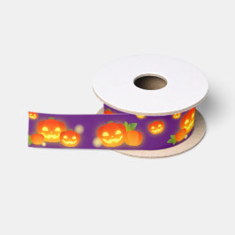 Kürbisklotz Halloween Muster Satinband