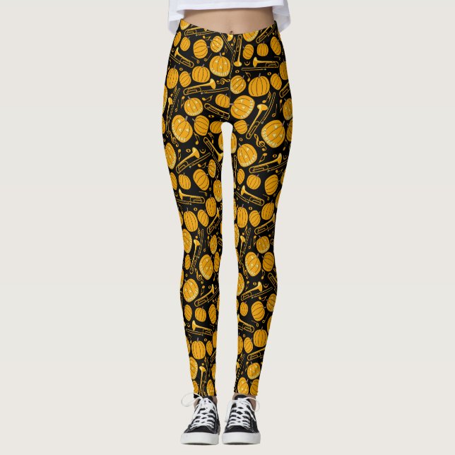 KürbisknochenMusiknoten Leggings (Vorderseite)