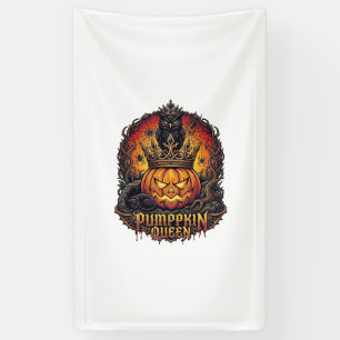 Kürbiskönigin Halloween Eule Spinne Schwarze Katze Banner