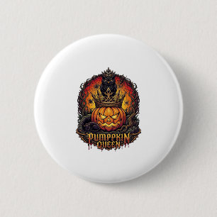 Kürbiskönigin Halloween Eule Spinne Schwarze Katze Button