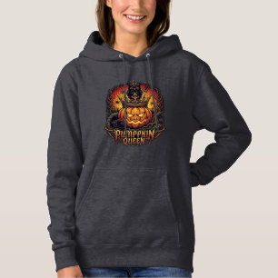 Kürbiskönigin Halloween Eule Spinne Schwarze Katze Hoodie
