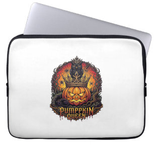Kürbiskönigin Halloween Eule Spinne Schwarze Katze Laptopschutzhülle
