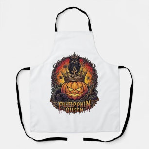 Kürbiskönigin Halloween Eule Spinne Schwarze Katze Schürze
