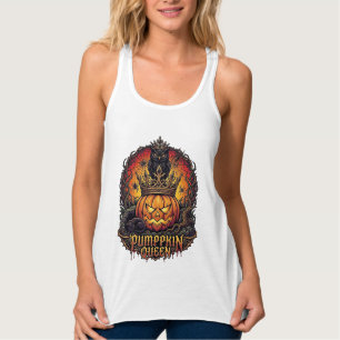 Kürbiskönigin Halloween Eule Spinne Schwarze Katze Tank Top