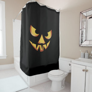 Kürbiskopf 3 für Halloween Duschvorhang