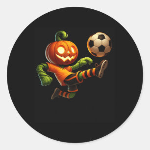 Kürbiskopf-Fußball-Halloween-Kostüm Männer Jungen Runder Aufkleber