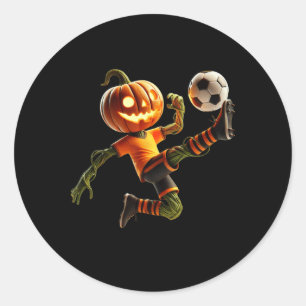 Kürbiskopf Fußball Halloween Kostüm Männer Jungen Runder Aufkleber