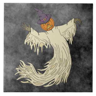 Kürbiskopf-Geist Halloween-Kunst Fliese