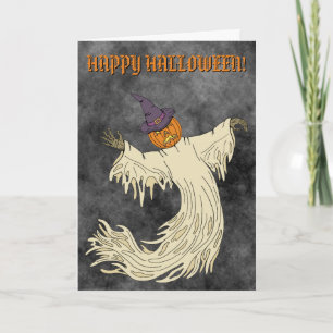 Kürbiskopf-Geist Halloween-Kunst Karte