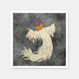 Kürbiskopf-Geist Halloween-Kunst Serviette
